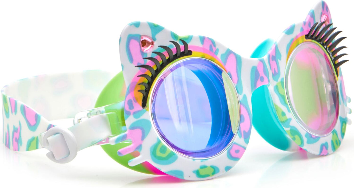 Kitty Frame with Cheetah Print Swim Goggle