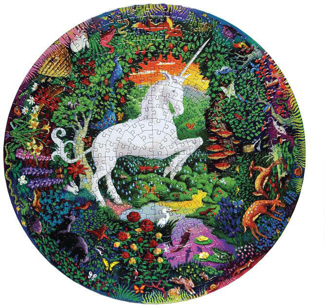 Unicorn Garden (500 Piece) Round Puzzle