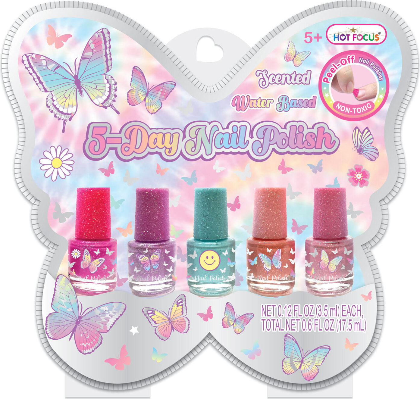 5 Day Nail Polish, Tie Dye Butterfly