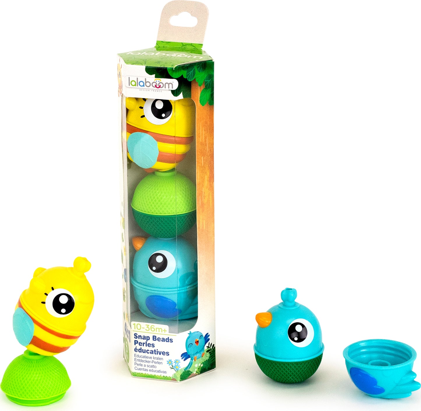 Tube Of Educational Beads  2 Animal Beads Blue  6 Pcs