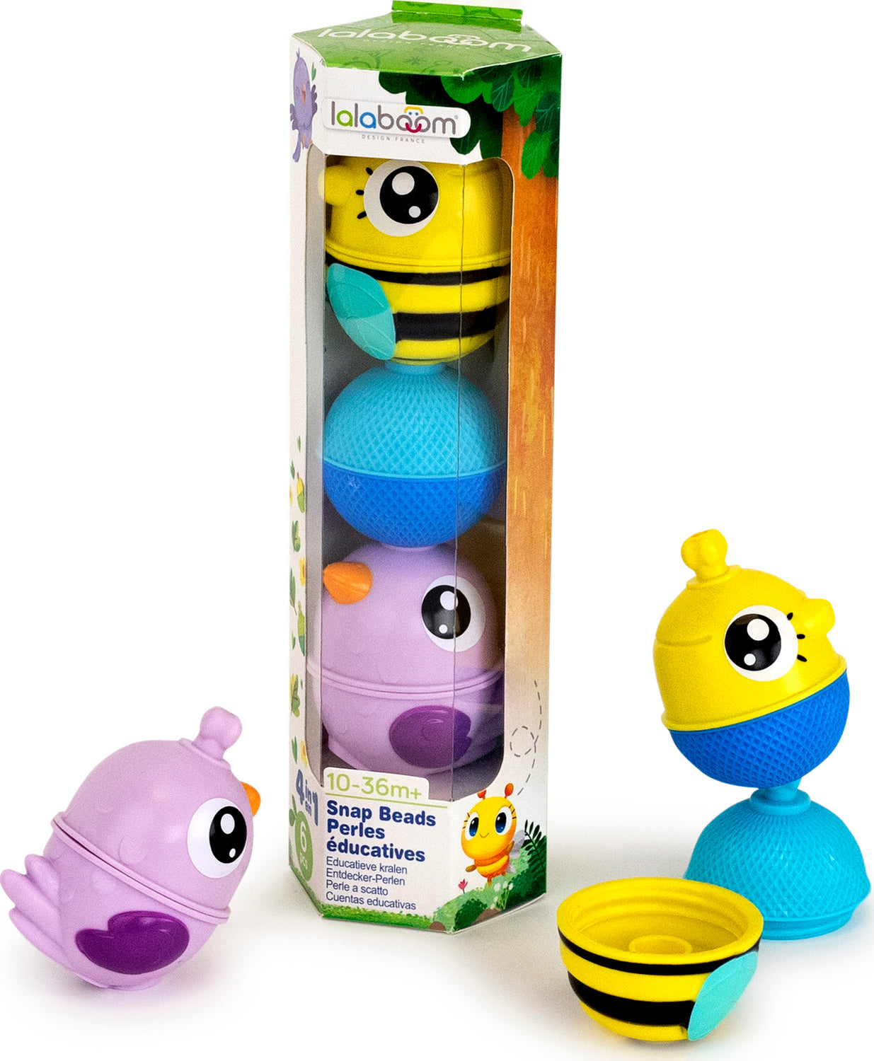 Tube Of Educational Beads  2 Animal Beads Purple  6 Pcs