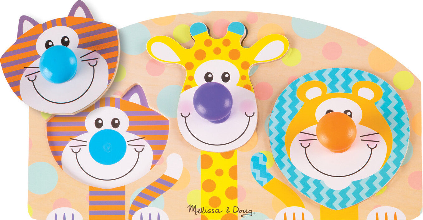 First Play Wooden Jumbo Knob Safari Animal Puzzle