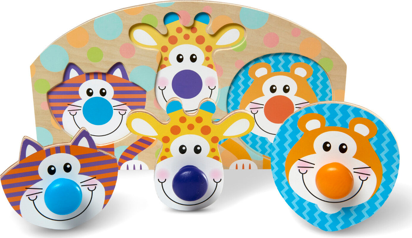 First Play Wooden Jumbo Knob Safari Animal Puzzle