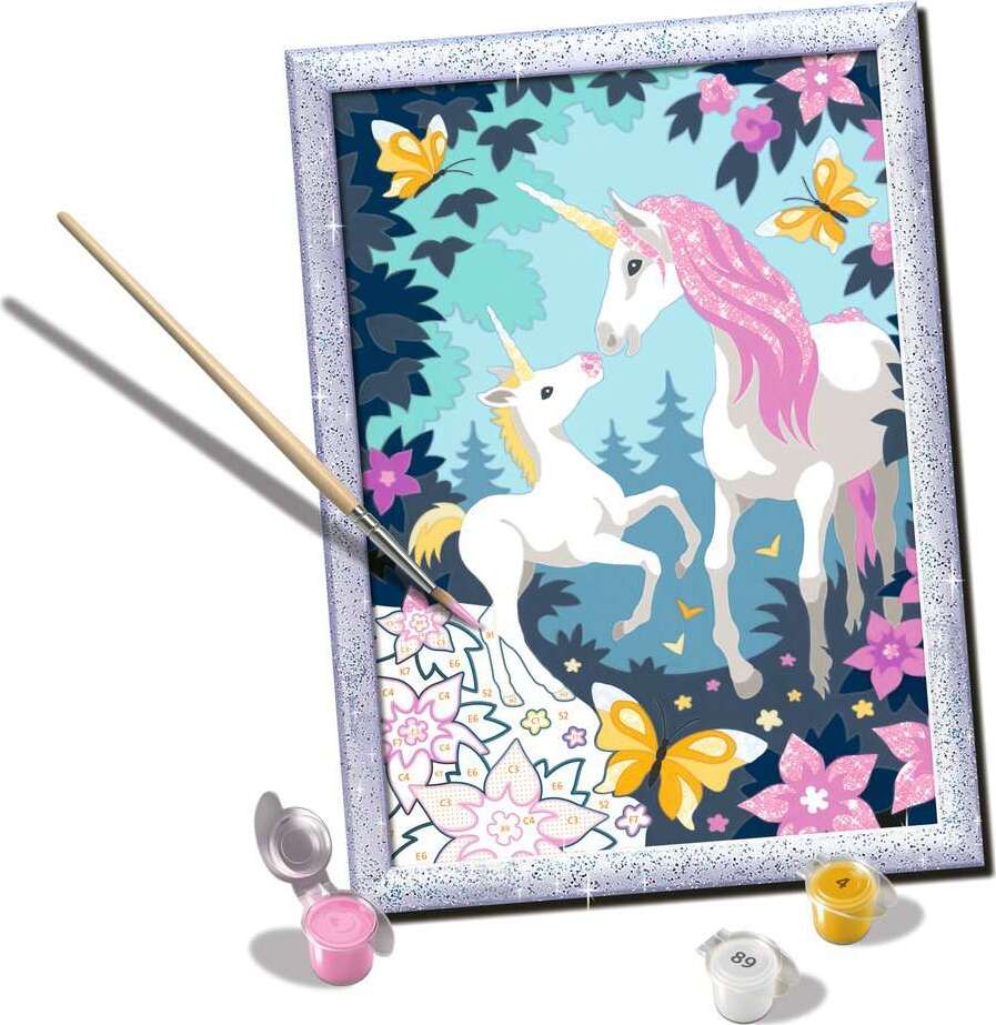 CreArt CreArt - Hello Little Unicorn - Paint by numbers for kids 11 years up