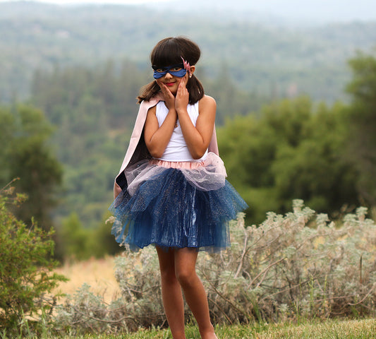 Super-duper Tutu/ Cape/ Mask, Pink  Navy