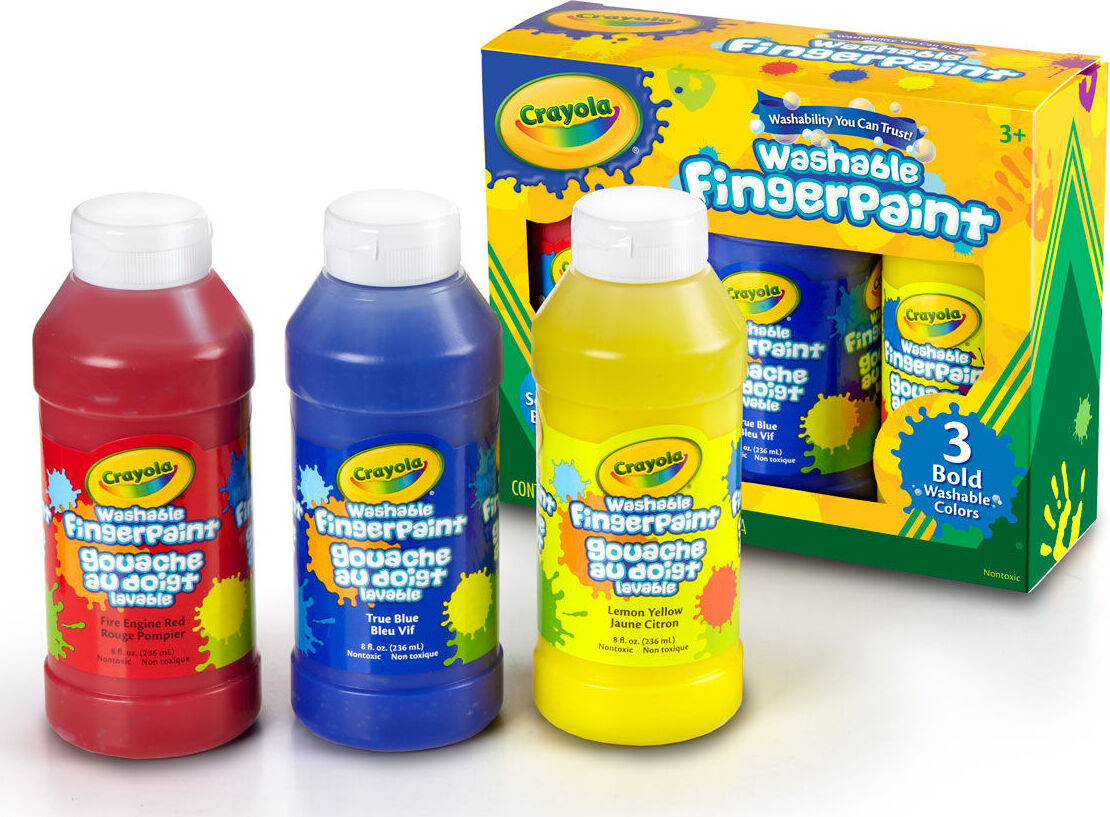 Crayola 3 Ct. 8-Oz. Washable Fingerpaint, Bold Colors