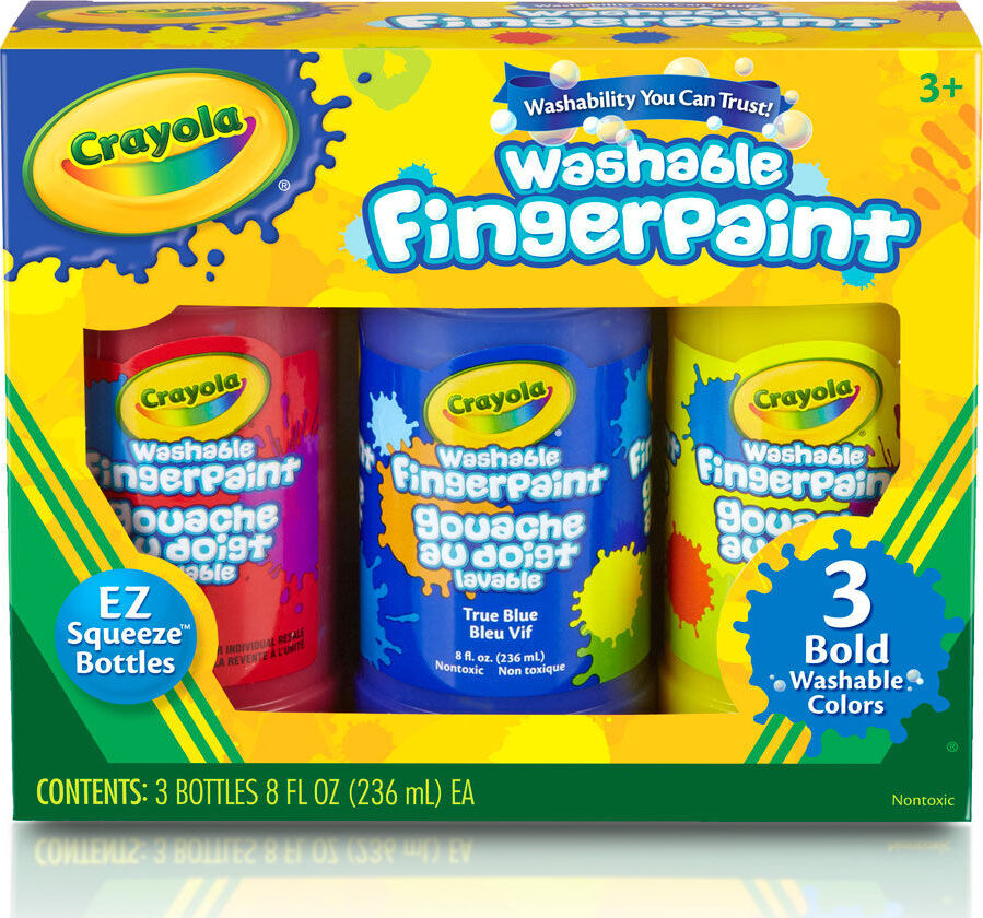 Crayola 3 Ct. 8-Oz. Washable Fingerpaint, Bold Colors