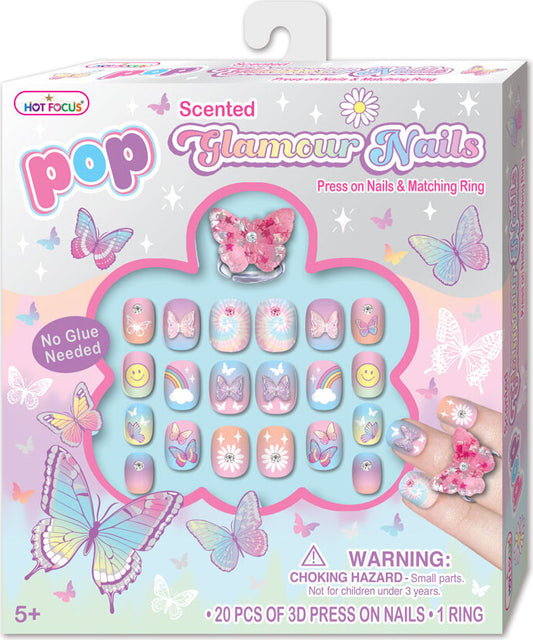 Pop Glamour Nails, Tie Dye Butterfly