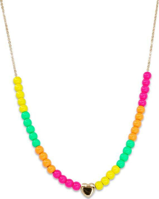 4mm Gold Neon Bead Necklace