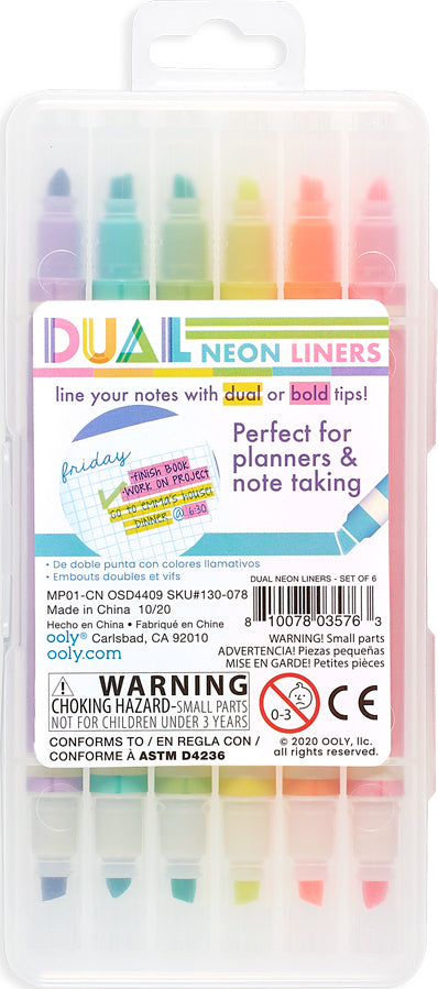 Dual Neon Liners Set Of 6