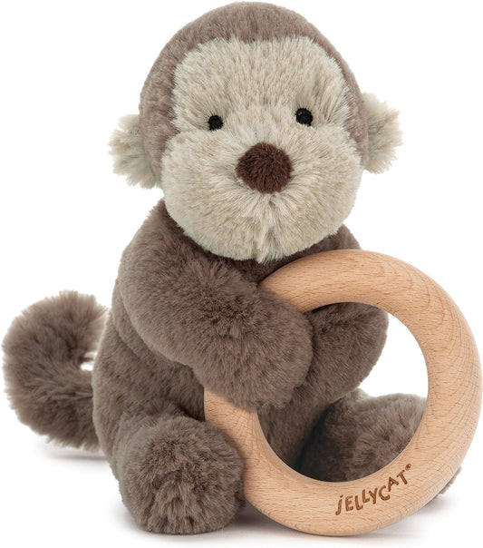 Shooshu Monkey Wooden Ring Toy