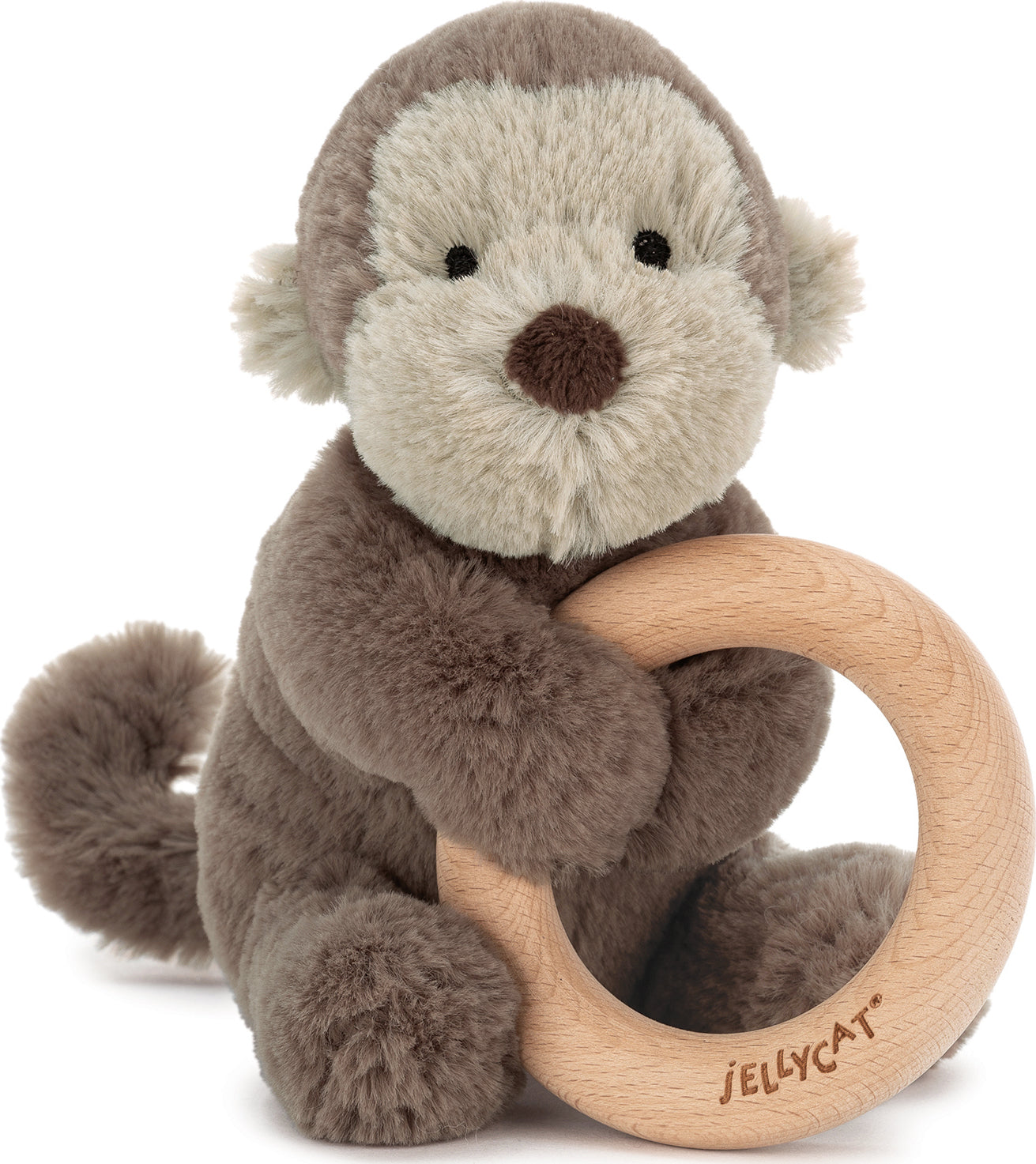 Shooshu Monkey Wooden Ring Toy