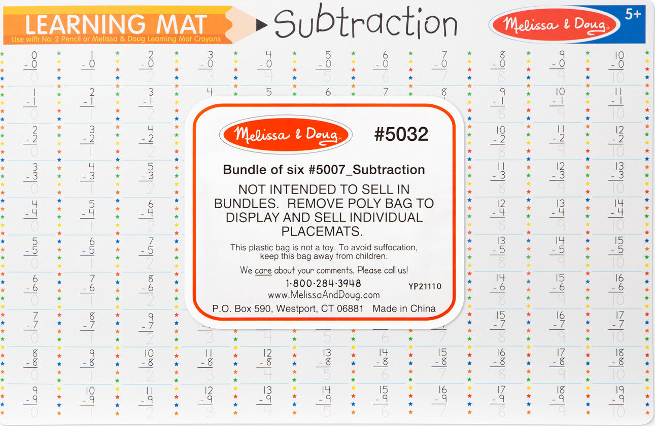 Subtraction Activity Mat