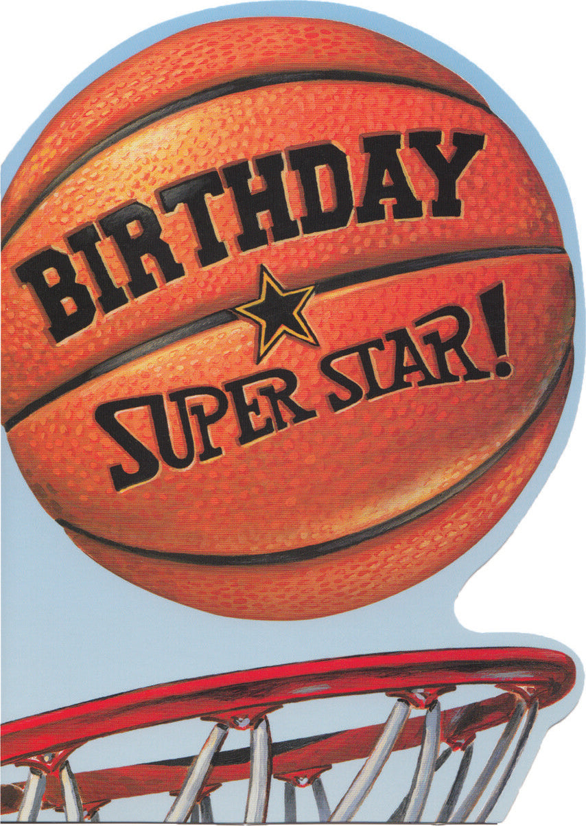 Birthday Basketball Die-Cut Card