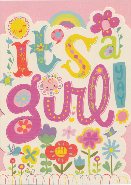 It'S A Girl Die-Cut Card