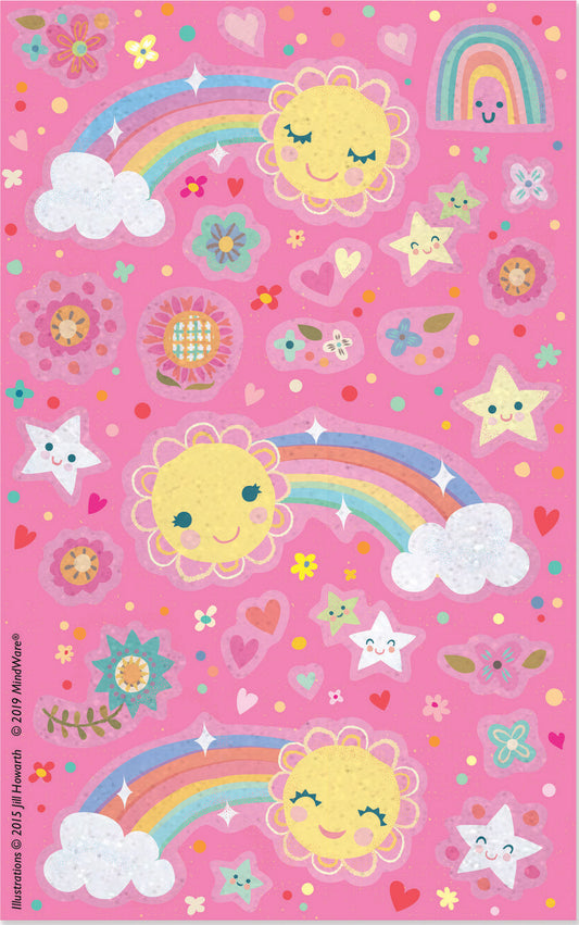 Rainbow With Stickers Card