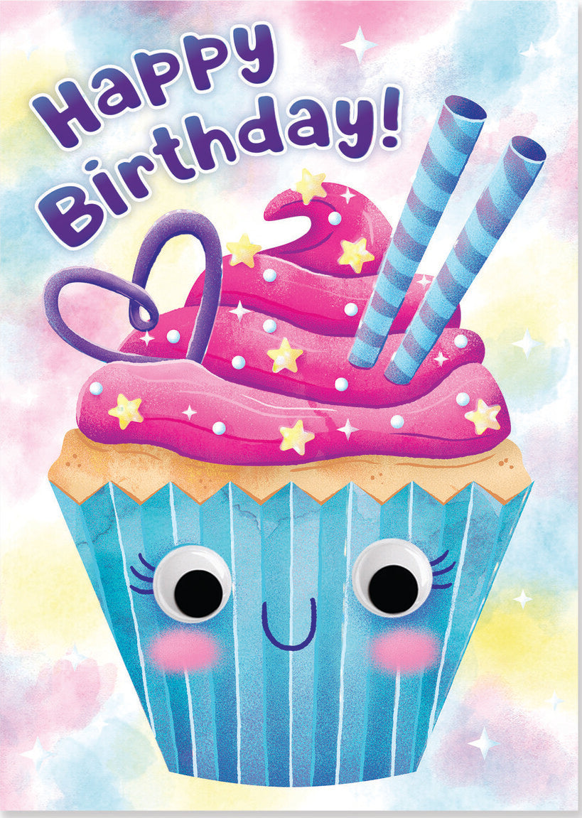 Cupcake Googly Eyes Birthday Card