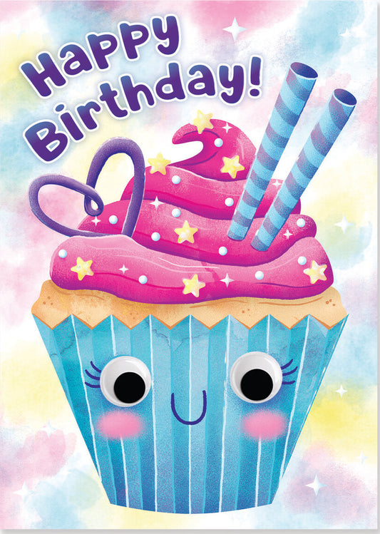 Cupcake Googly Eyes Birthday Card