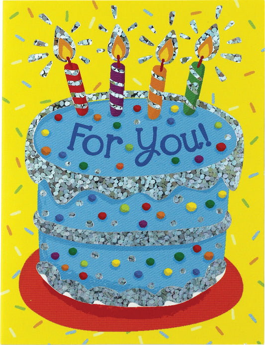 Blue Cake Foil Gift Enclosure Card