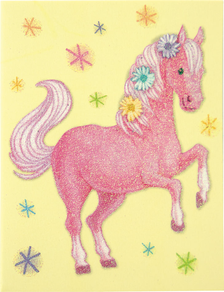 Pink Pony Glitter Gift Enclosure Card