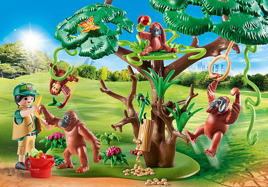 Orangutans With Tree