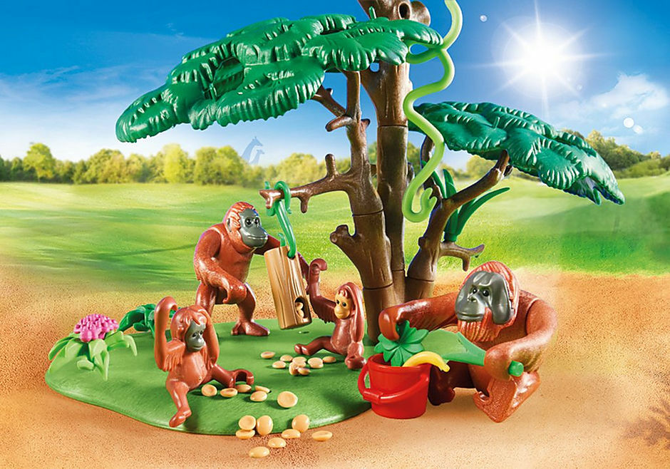 Orangutans With Tree