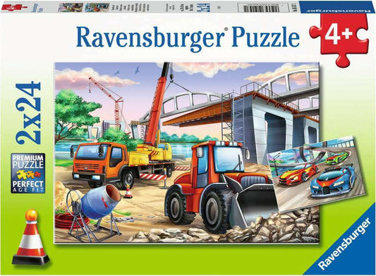 2x24 Pc Construction And Cars Puzzle