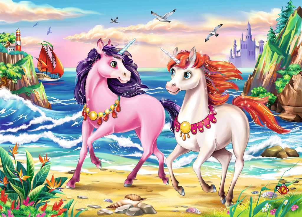 35 Pc Beach Unicorns Puzzle