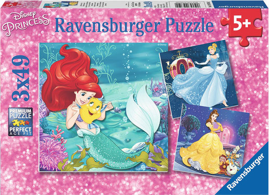 3x49 Pc Disney Princess Princesses Adventure Puzzles