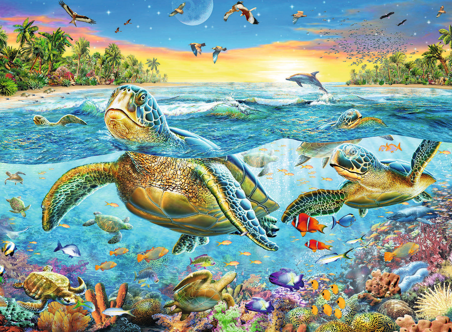 100 Pc Swim With Sea Turtles XXL Puzzle