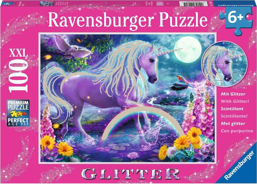 100 Pc Glitter Unicorn Puzzle