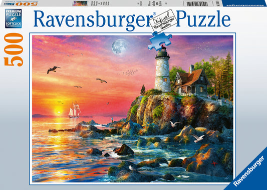 500 Pc Lighthouse At Sunset Puzzle