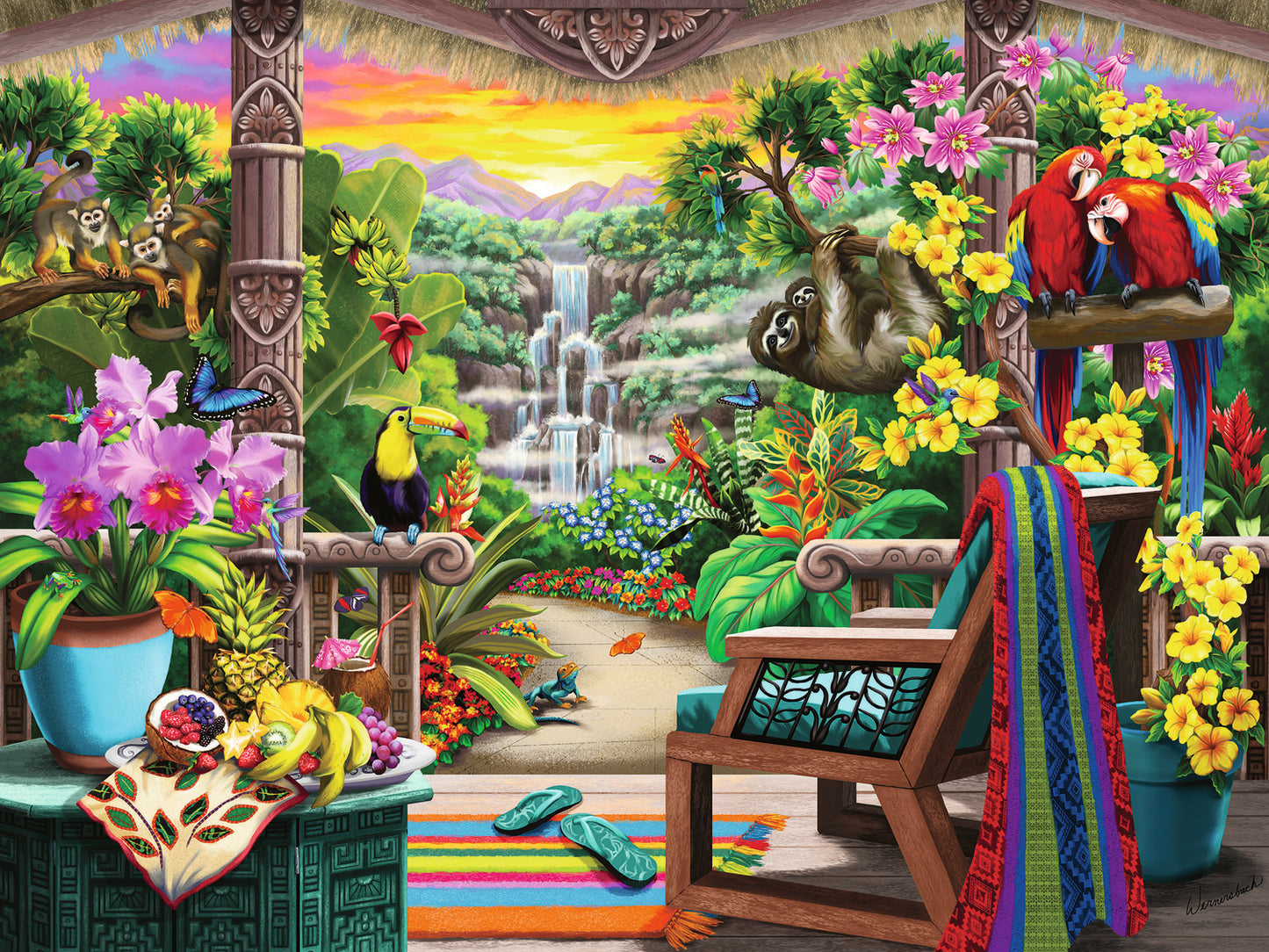 750 Pc Tropical Retreat Large Format Puzzle