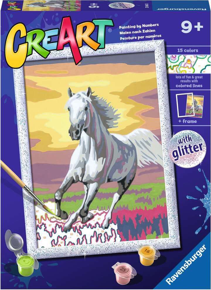 CreArt Horse at Sunset D/F/I/EN/E/PT - Paint by numbers for kids 9 years up