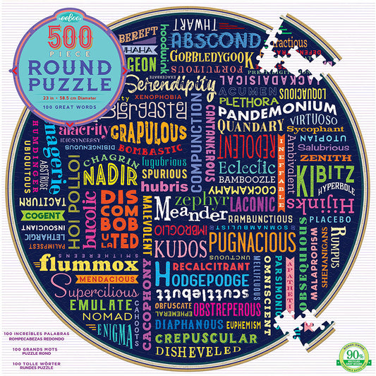 100 Great Words (500 Piece) Round Puzzle