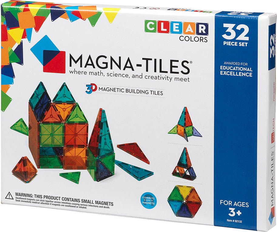 Magna-Tiles® Clear Colors 32 Piece Set