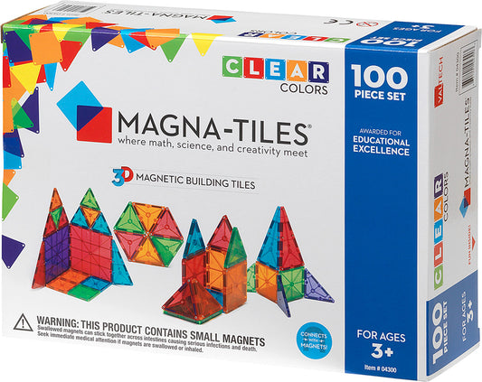 Magna-Tiles® Clear Colors 100 Piece Set