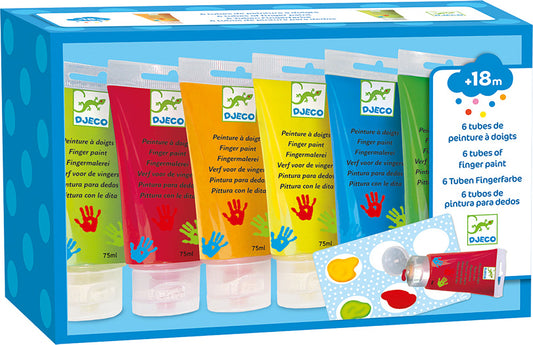 6 Tubes of Finger Paint - Classic