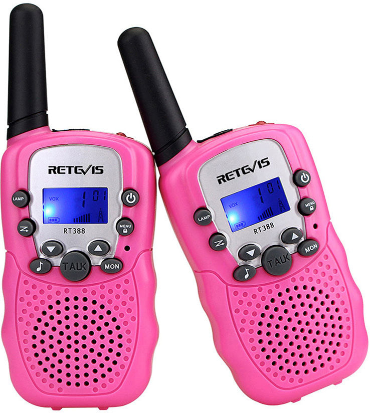 Retevis RT388 2 pcs Kids Walkie Talkies with Flashlight - Pink