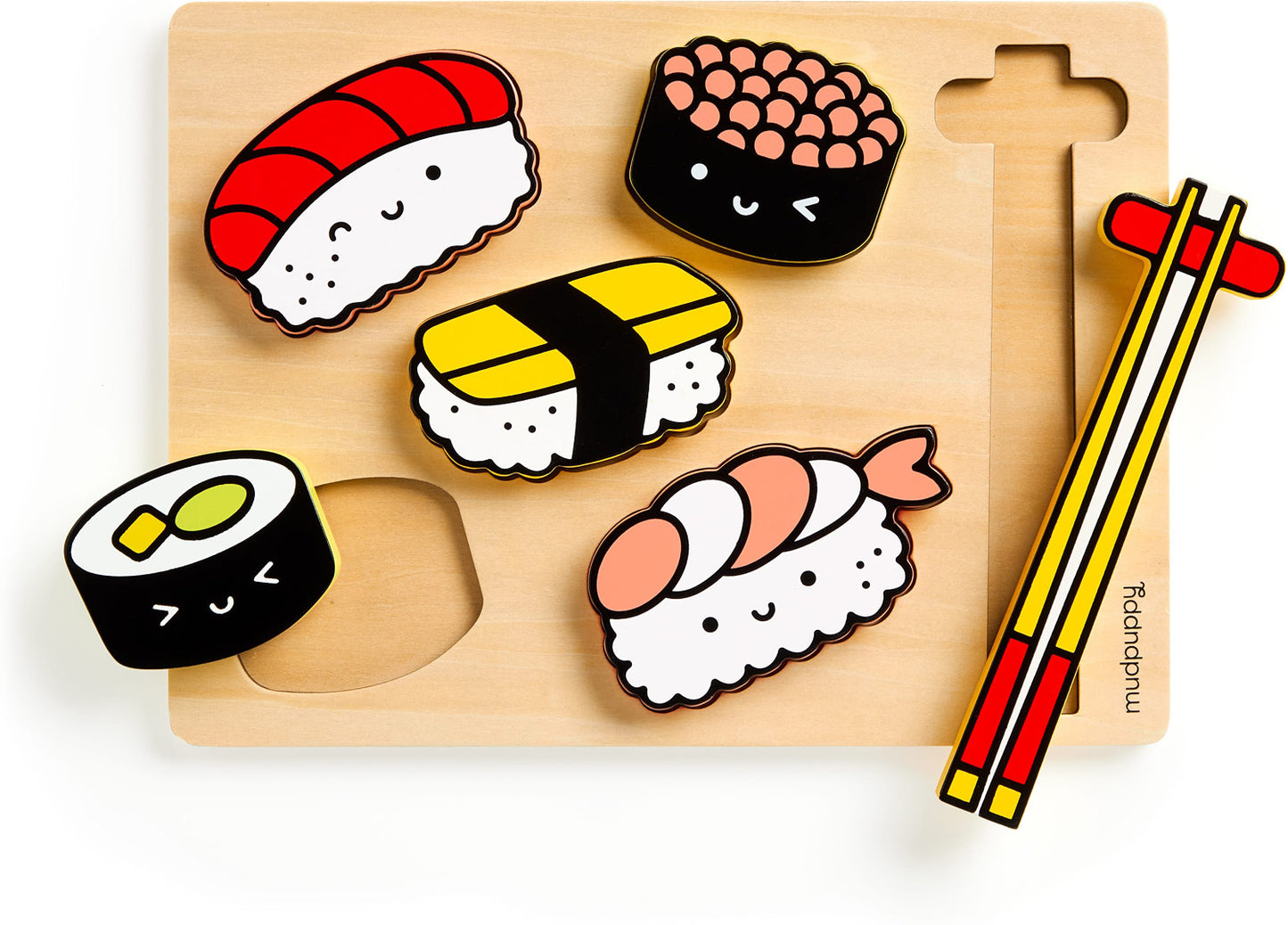 MudPuppy Sushi Friends Wooden Tray Puzzle