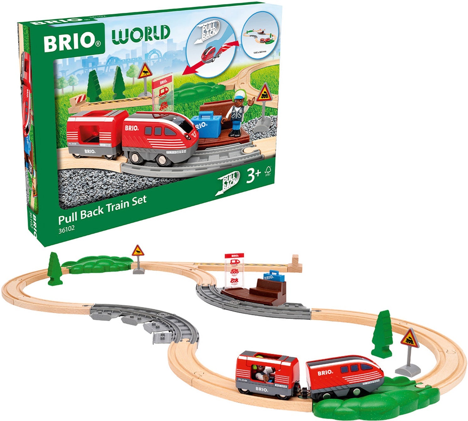 BRIO World Pull Back Train Set – Go Bananas Toys