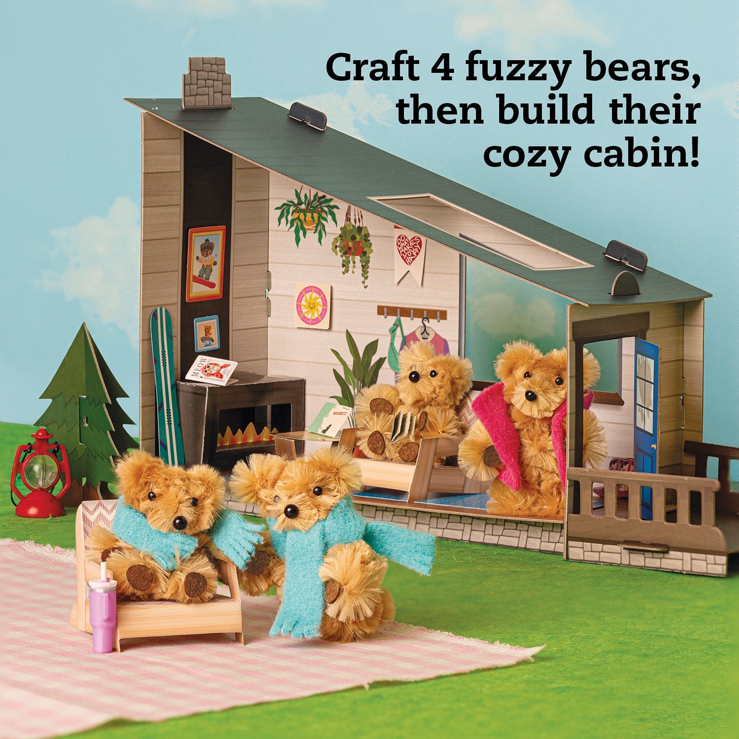 KLUTZ DIY Miniature Cozy Bear Cabin