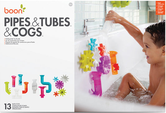 Boon Pipes & Tubes & Cogs Building Bath Toy Bundle