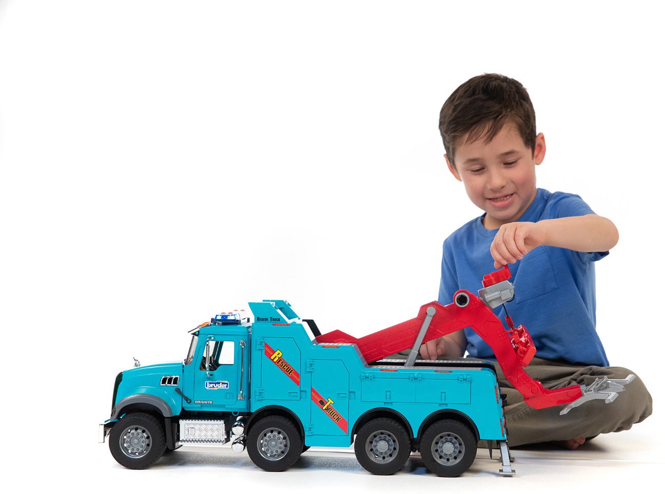 Bruder MACK Granite Recovery and Towing Truck with Light & Sound Module