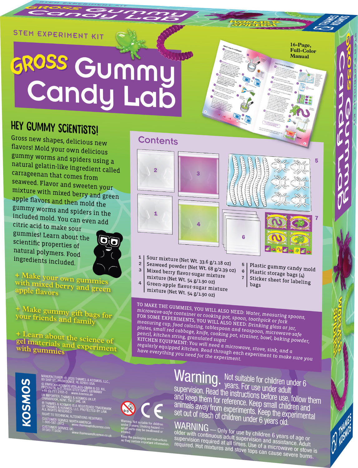 Gross Gummy Candy Lab: Worms and Spiders Age 6+