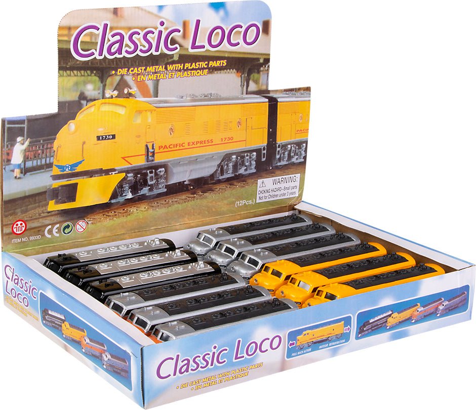 6.5" Diecast Pull Back Classic Loco Diesel Train