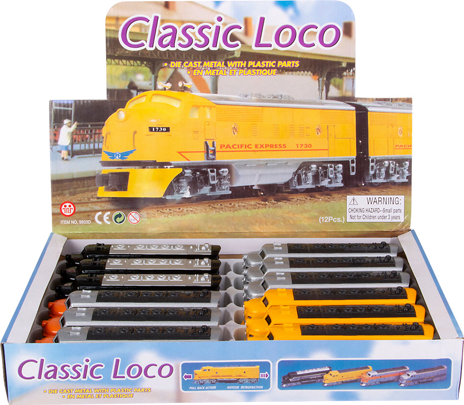 6.5" Diecast Pull Back Classic Loco Diesel Train