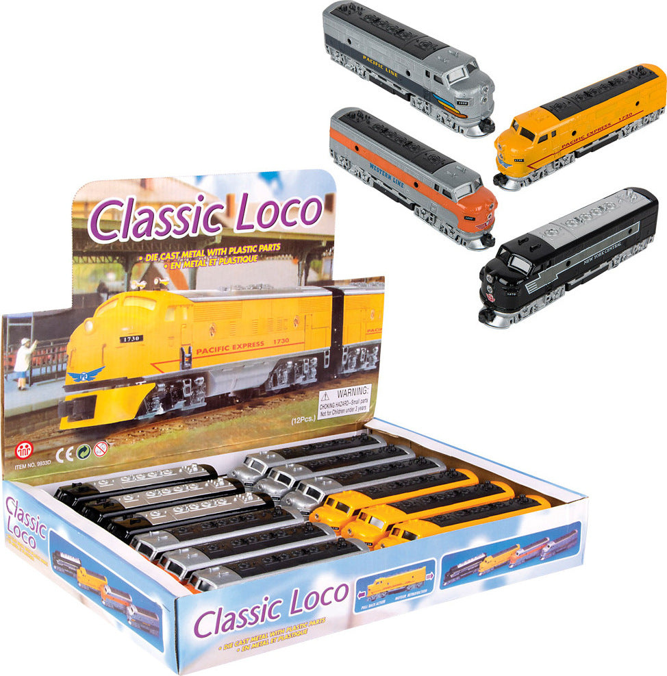 6.5" Diecast Pull Back Classic Loco Diesel Train