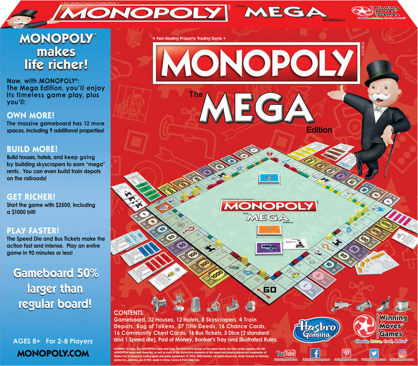 Monopoly: the Mega Edition Game Age 8+