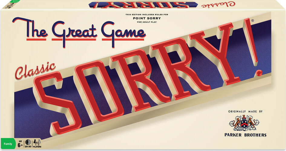 Sorry Classic Edition Board Game Age 6+